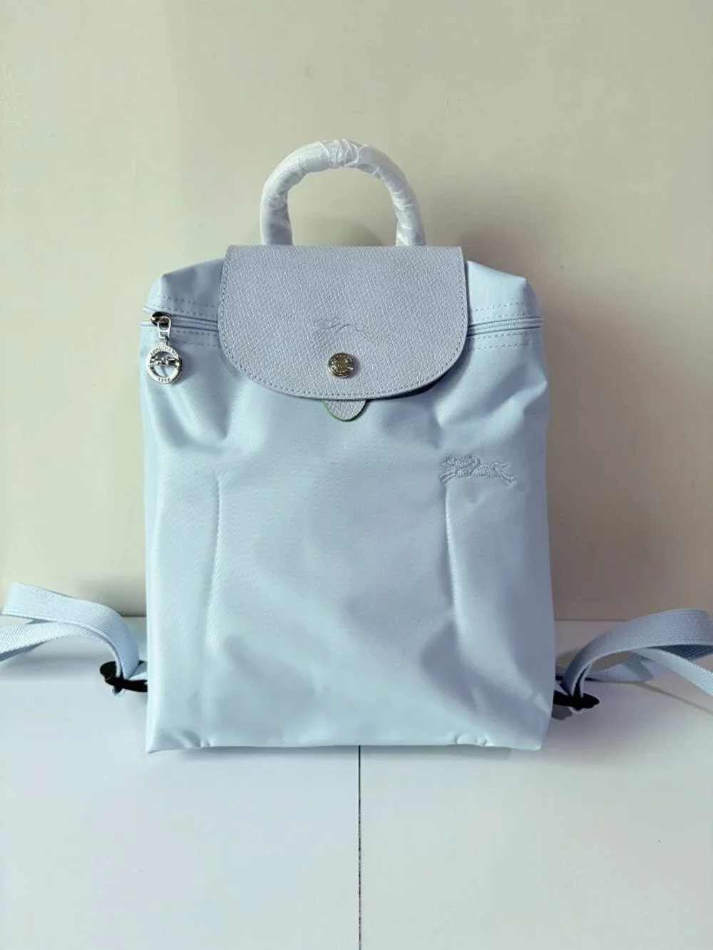 ✨ Longchamp Le Pliage Light Blue Backpack